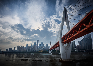 Caiyuanba Bridge in Chongqing Cityscape