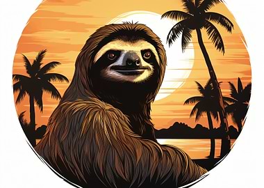Sloth at Tropical Sunset