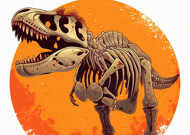 T-Rex Skeleton Illustration