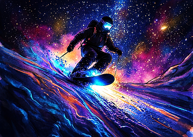 Cosmic Snowboarder in Deep Space