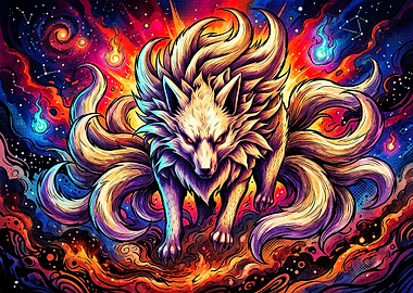 Cosmic Nine-Tailed Fox Kitsune