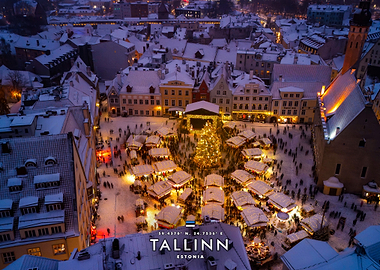 Tallinn Christmas Market Aerial View