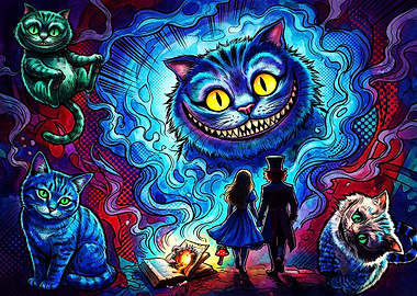 Alice in Wonderland Cheshire Cat Illustration