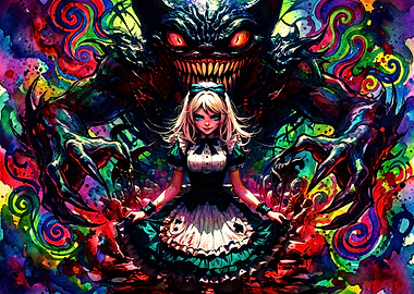 Alice and the Cheshire Cat Nightmare