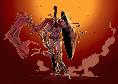 Spartan Warrior in Battle