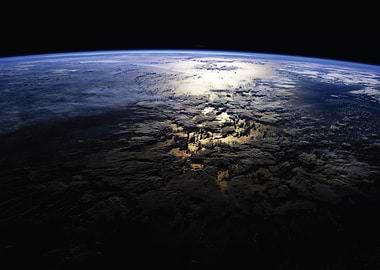 Earth from Space at Sunset
