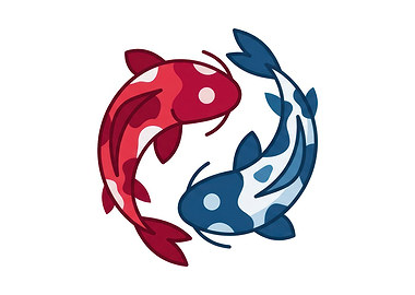 Red and Blue Koi Fish Yin-Yang