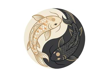 Koi Fish Yin Yang Symbol