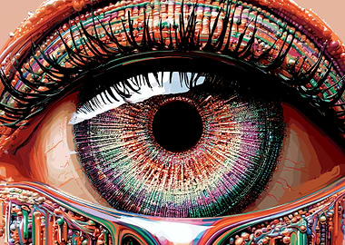 Vibrant Abstract Human Eye Illustration