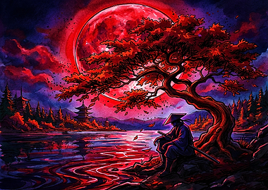 Samurai Under Red Moon
