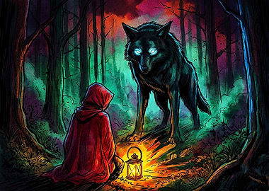 Little Red Riding Hood and Wolf