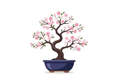 Blooming Cherry Blossom Bonsai Tree