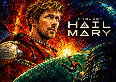 Project Hail Mary Stained Glass Poster