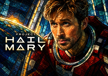 Project Hail Mary Stained Glass Poster