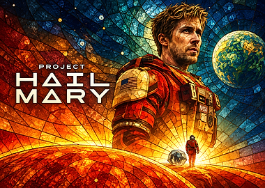 Project Hail Mary Stained Glass Poster