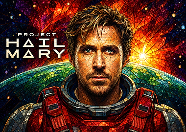 Project Hail Mary Stained Glass Poster
