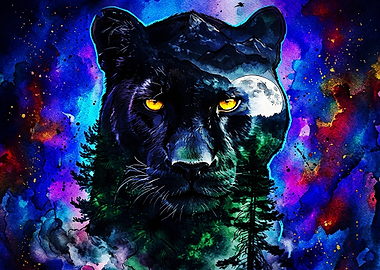 Double Exposure Black Panther Art