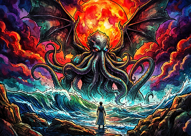 Cosmic Horror Monster Fantasy Poste