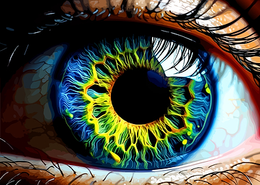 Vibrant Macro Human Eye Illustration