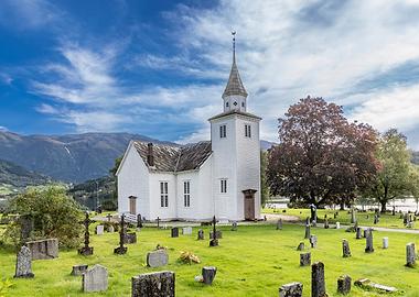 White Church in Ulvik, Norway