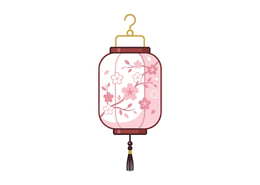 Pink Cherry Blossom Japanese Lantern