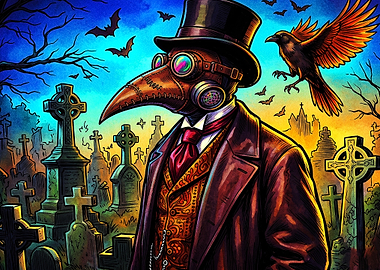 Plague Doctor Graveyard Steampunk A