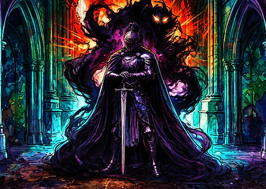 Dark Knight Shadow Stained Glass Ar