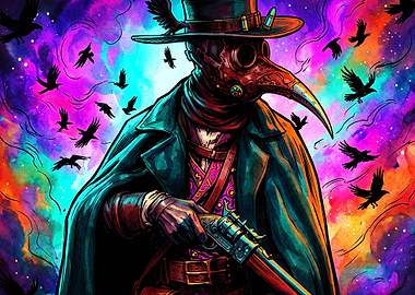 Plague Doctor Cosmic Gunman Art