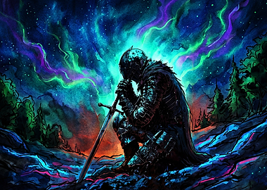 Knight Aurora Fantasy Epic Poster