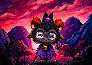Cult of the Lamb Cute Illustration