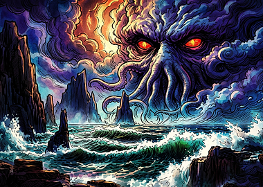 Cosmic Horror Monster Sea Art Poste