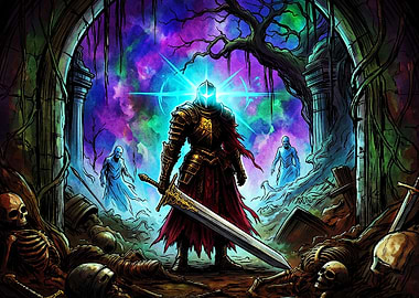 Knight Dungeon Cosmic Fantasy Art