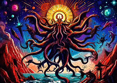 Cosmic Monster Psychedelic Art