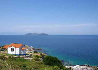 Small Greek Chapel by the Sea