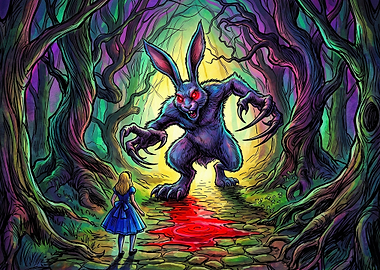 Alice Confronts a Monstrous Rabbit