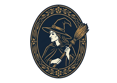 Vintage Witch Portrait Illustration
