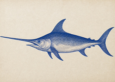 Vintage Style Swordfish Illustration