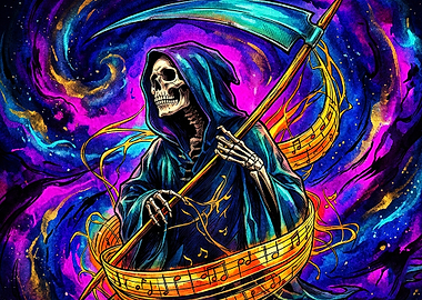 Grim Reaper Musical Cosmic Art