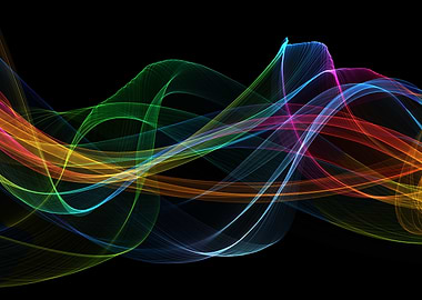Vibrant Multicolored Abstract Light Waves