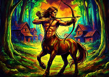 Centaur Archer Fantasy Vibrant Art