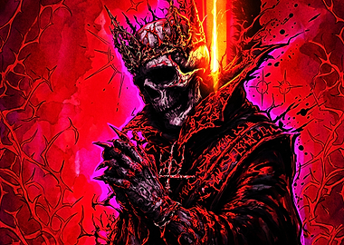Dark Fantasy Skeleton King Illustration