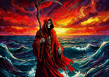 Grim Reaper in Red Robe