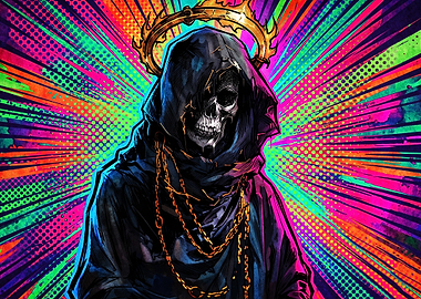 Grim Reaper Pop Art Portrait