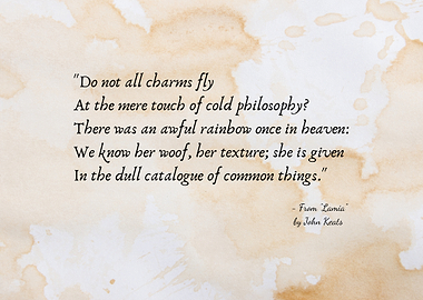 John Keats Quote Print