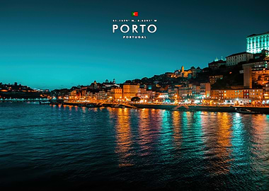 Night View of Porto Portugal