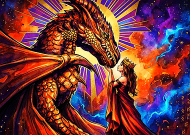 Dragon Princess Cosmic Fantasy Art