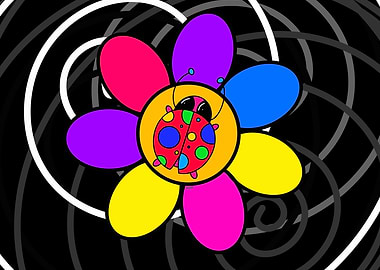 Colorful Ladybug on Vibrant Flower