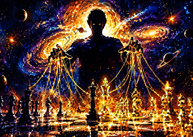 Cosmic Chess Master Space Art