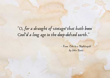 John Keats Ode to a Nightingale Quote
