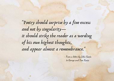 John Keats Poetry Quote Art